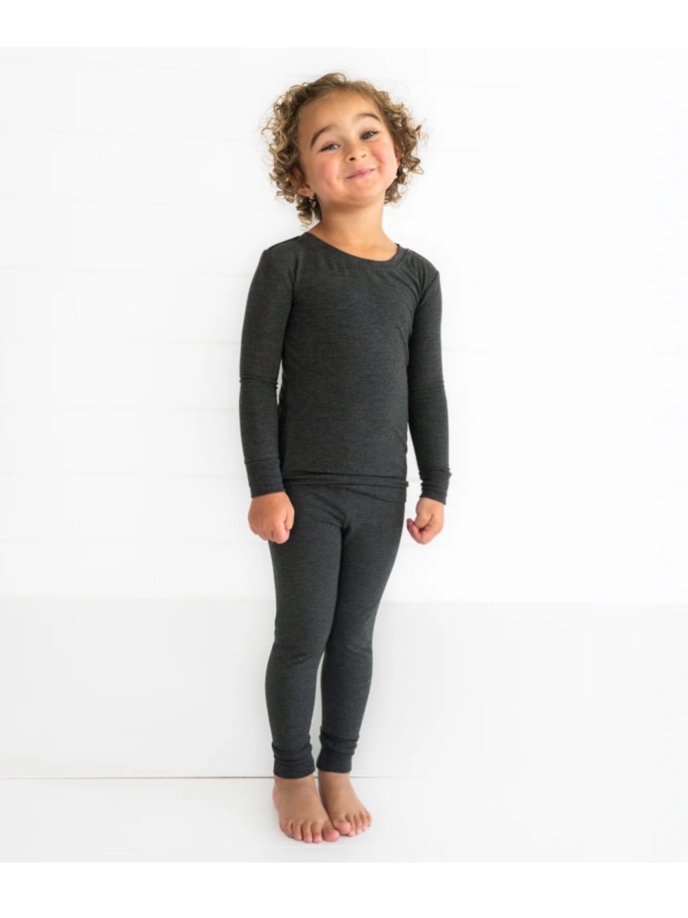 Little Sleepies, Heather Black Cozy Two-Piece Pajama Set, 18-24 months